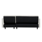 Avery Reversible White Corduroy Corner Sofa With Storage Chaise and Ottoman Bench