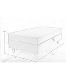 Avery Reversible White Corduroy Corner Sofa With Storage Chaise and Ottoman Bench