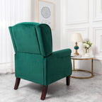 Ascot Wingback Velvet Recliner Chair In Green