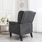Ascot Wingback Velvet Recliner Chair In Grey