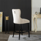 Avers Velvet Button Back Bar Stool Bar Chair