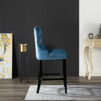 Avers Velvet Button Back Bar Stool Bar Chair