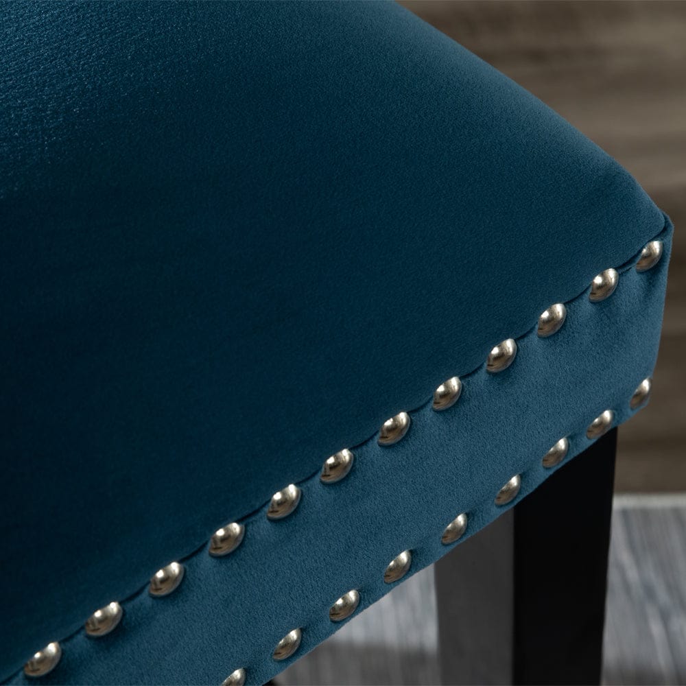 Avers Velvet Button Back Bar Stool Bar Chair