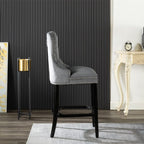 Avers Velvet Button Back Bar Stool Bar Chair