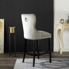Avers Velvet Button Back Bar Stool Bar Chair