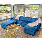 Avery Large U-Shape Storage Corner Sofa Bed With Ottoman