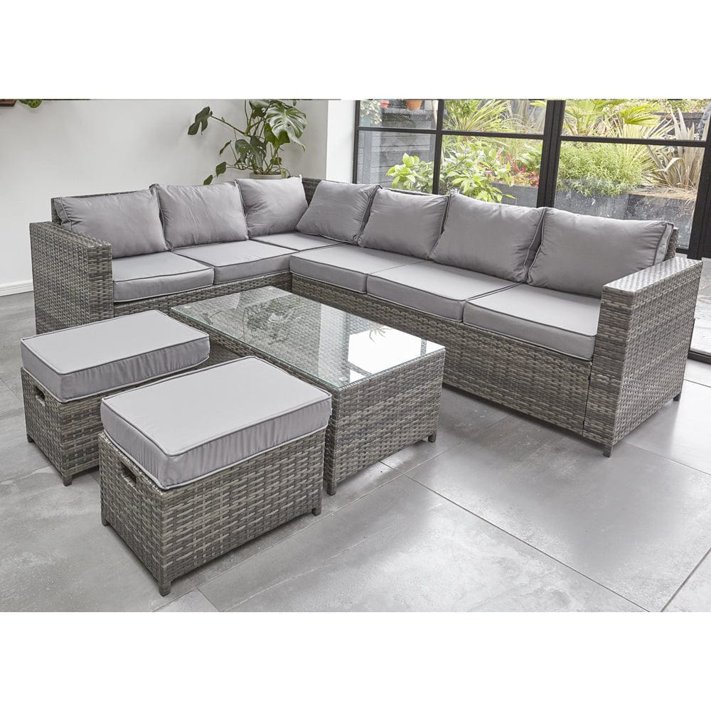 Barcelona Grey Modular 8 Seater Rattan Corner Sofa Set