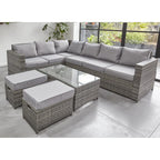 Barcelona Grey Modular 8 Seater Rattan Corner Sofa Set