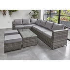 Barcelona Grey Modular 8 Seater Rattan Corner Sofa Set