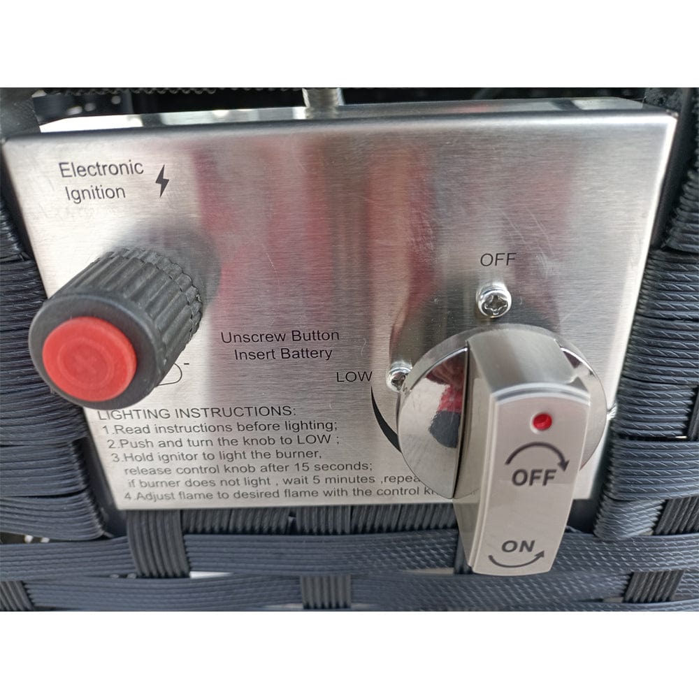 Barcelona Rattan Garden Furniture 9 Seater Corner Sofa Set with Fire pit Dining Table in Black Or Grey