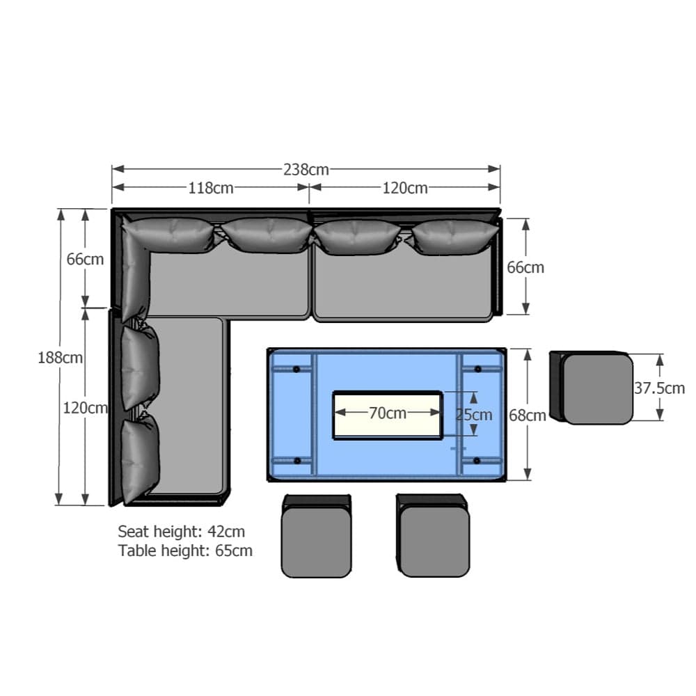 Barcelona Rattan Garden Furniture 9 Seater Corner Sofa Set with Fire pit Dining Table in Black Or Grey