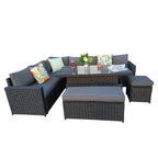 Monaco 9 Seater Rattan Garden Corner Sofa Dining Set with Rising Table