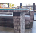 Barcelona 9 Seater Rattan Garden Furniture Dining Set In Grey