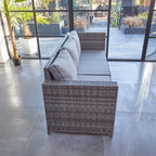 Barcelona 9 Seater Rattan Garden Furniture Dining Set In Grey