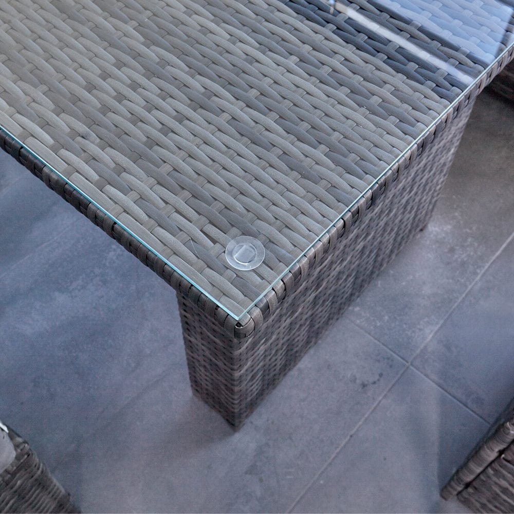 Barcelona 9 Seater Rattan Garden Furniture Dining Set In Grey