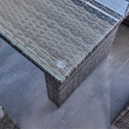 Barcelona 9 Seater Rattan Garden Furniture Dining Set In Grey