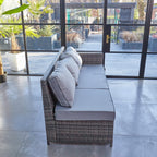 Barcelona 9 Seater Rattan Garden Furniture Dining Set In Grey