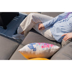 Berlin Large 9 seater Outdoor Fabric and Aluminium Corner Casual Dining Set with Firepit Table