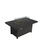 Berlin Large 9 seater Outdoor Fabric and Aluminium Corner Casual Dining Set with Firepit Table