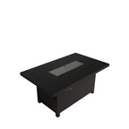 Berlin Large 9 seater Outdoor Fabric and Aluminium Corner Casual Dining Set with Firepit Table