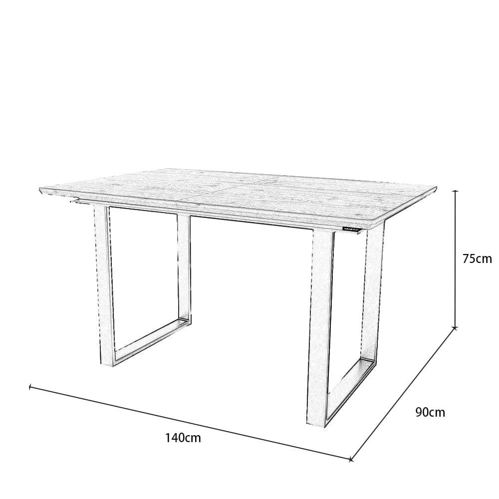 Belluno 180cm Extending Dining Table Set With 2 Benches