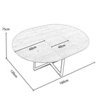 Belluno Industrial Style 160cm Round Extending Dining Table