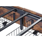 Belluno Industrial Style Industrial Metal Bed Frame with 4 Drawers and LED Light Head Board and Charging Ports