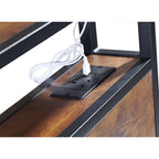 Belluno Industrial Style Industrial Metal Bed Frame with 4 Drawers and LED Light Head Board and Charging Ports