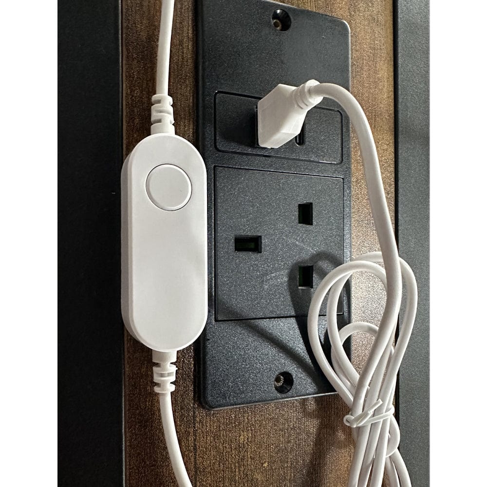 Belluno Industrial Style Industrial Metal Bed Frame with 4 Drawers and LED Light Head Board and Charging Ports