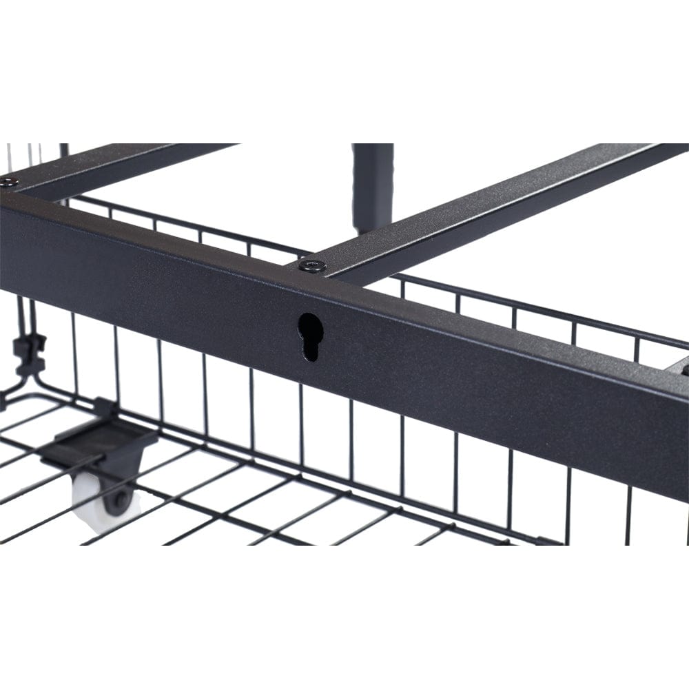 Belluno Industrial Style Industrial Metal Bed Frame with 4 Drawers and LED Light Head Board and Charging Ports