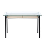 Boho 120CM Glass Top Rattan Dining Table With Shelf