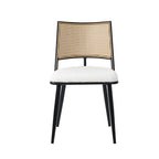 Set of 2 Boho Boucle Rattan Dining Chairs