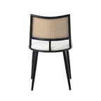 Set of 2 Boho Boucle Rattan Dining Chairs