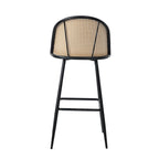 Set Of 2 Boho Boucle Rattan Bar Stool Bar Chairs