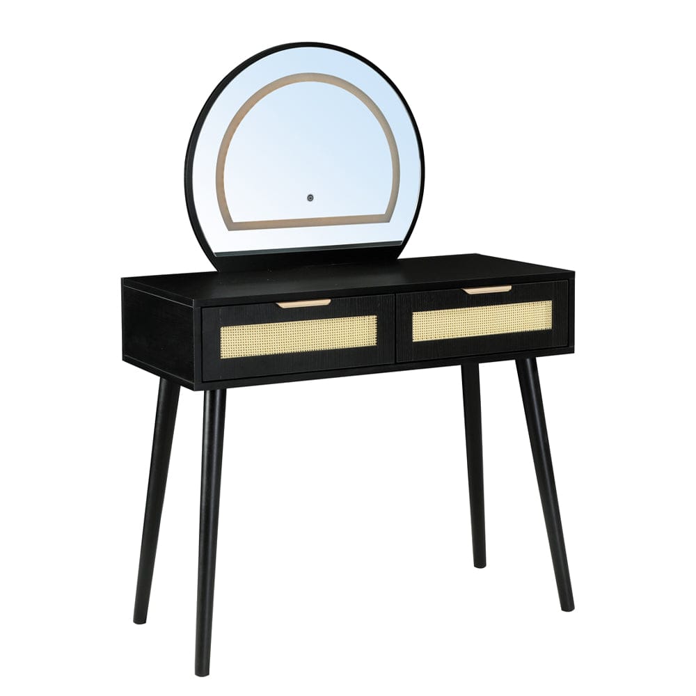 Boho Dressing Table and Stool Set With Led Mirror