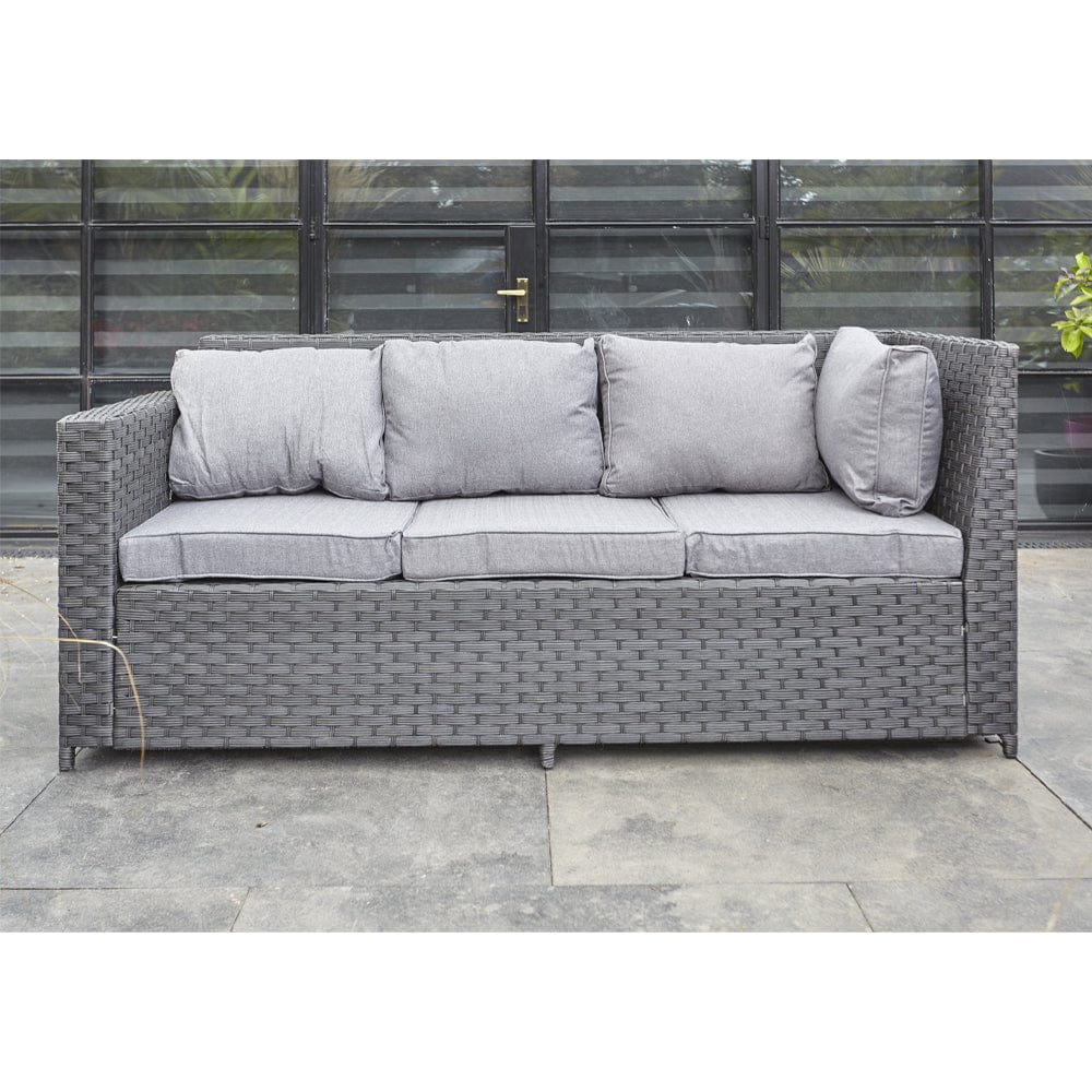 Barcelona Black Modular 8 Seater Rattan Corner Sofa Set