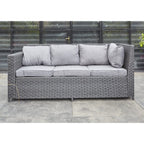 Barcelona Black Modular 8 Seater Rattan Corner Sofa Set
