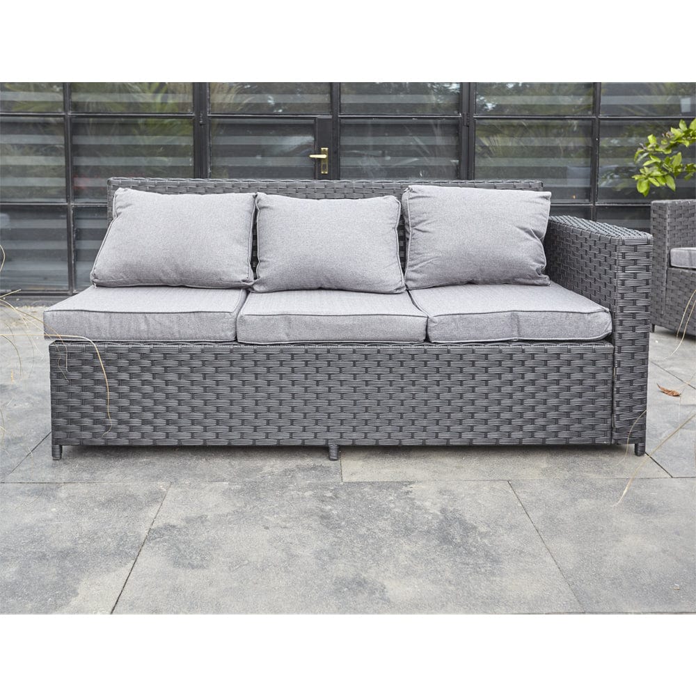 Barcelona Black Modular 8 Seater Rattan Corner Sofa Set