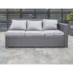 Barcelona Black Modular 8 Seater Rattan Corner Sofa Set