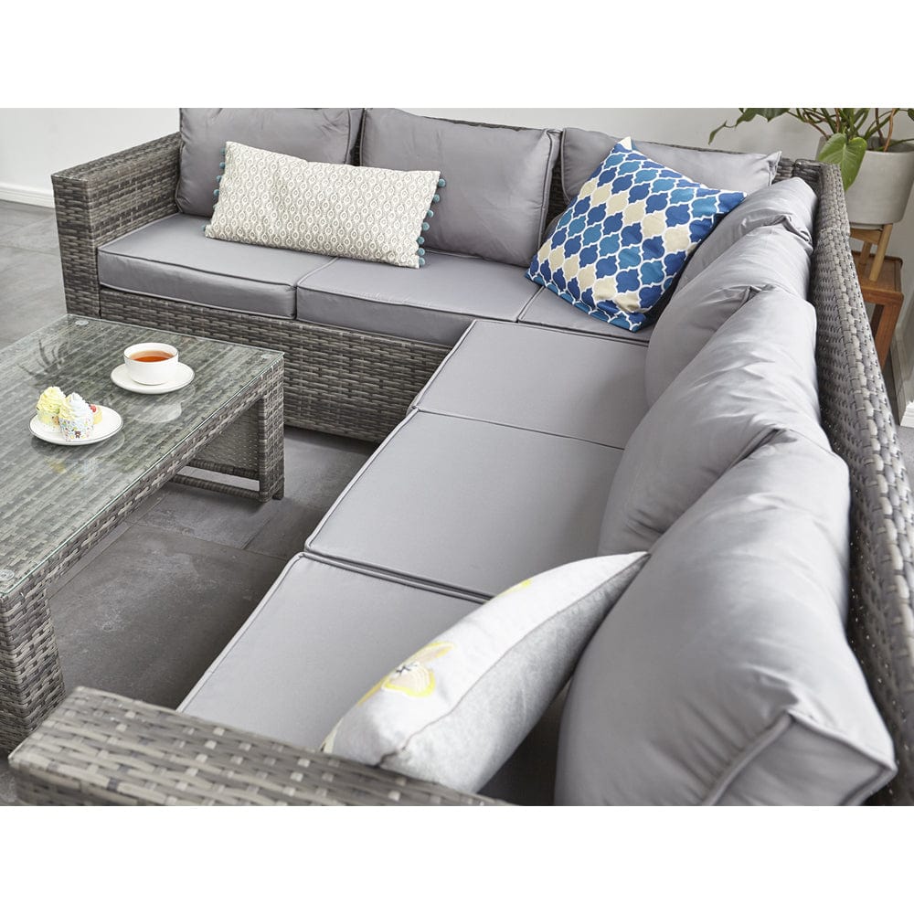 Barcelona Grey Modular 8 Seater Rattan Corner Sofa Set