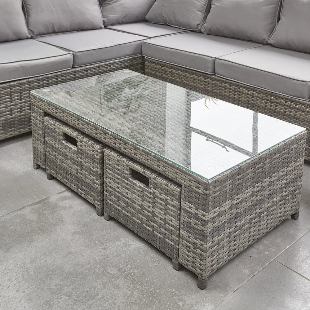 Barcelona Grey Modular 8 Seater Rattan Corner Sofa Set