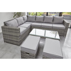 Barcelona Grey Modular 8 Seater Rattan Corner Sofa Set
