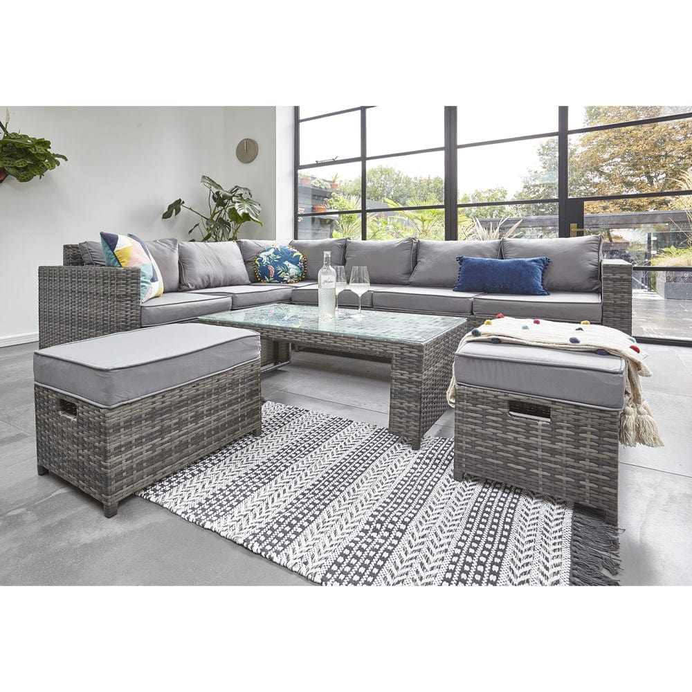 Barcelona Grey Modular 8 Seater Rattan Corner Sofa Set
