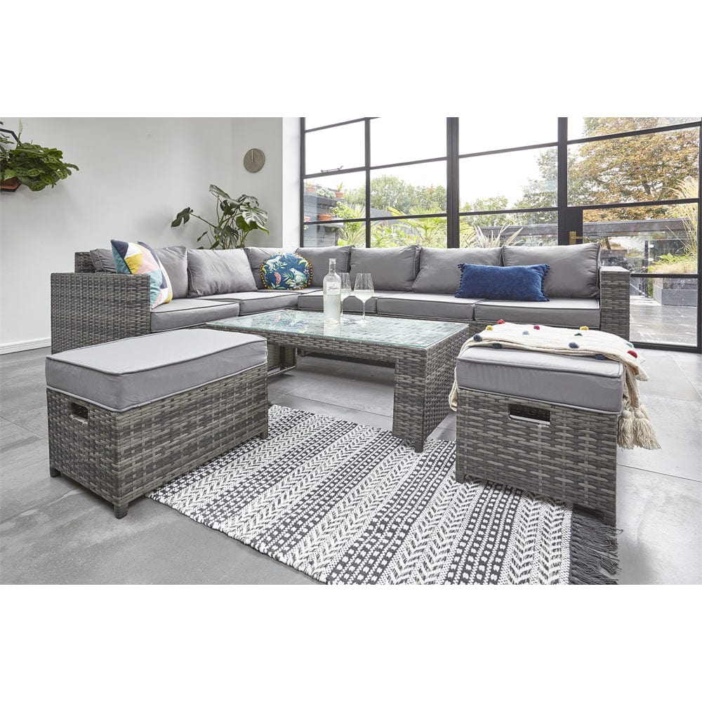 Barcelona Grey Modular 8 Seater Rattan Corner Sofa Set