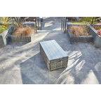 Vancouver 9 Seater Corner Rattan Garden Set In Grey with fire pit option