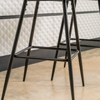 Set Of 2 Boho PE Rattan Bar Stool Bar Chairs With PU Or Boucle Upholstery