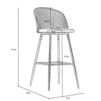 Set Of 2 Boho PE Rattan Bar Stool Bar Chairs With PU Or Boucle Upholstery