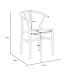 Set Of 2 Boho Beech Wood Dining Chairs