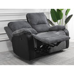 Boston Grey Plush Fabric 2 Seater Recliner