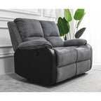Boston Grey Plush Fabric 2 Seater Recliner